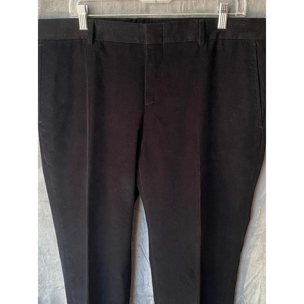 Gucci Men's 50R 34X32 Pinwale Fine Wale Corduroy Pants Flat Front Black